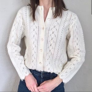 Vintage pointelle cardigan